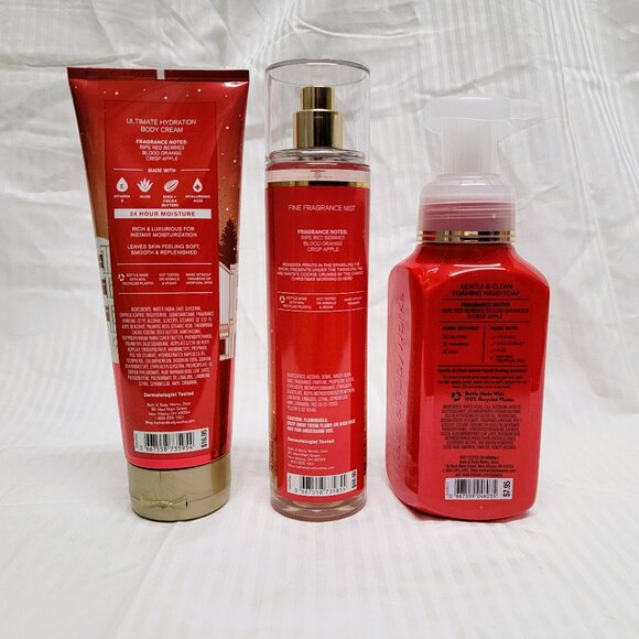 BATH & BODY WORKS BRIGHT CHRISTMAS MORNING SET OF 3 MistBodyCreamHandSoap NEW! - Picture 2 of 4